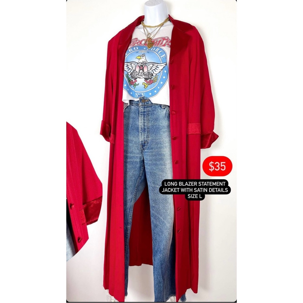 Red Long Duster Size Large